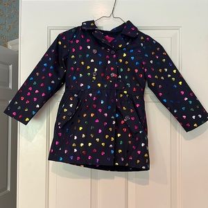 London Fog Navy with Multi-Colored Stars Fleece-Lined Raincoat with Hood 6x